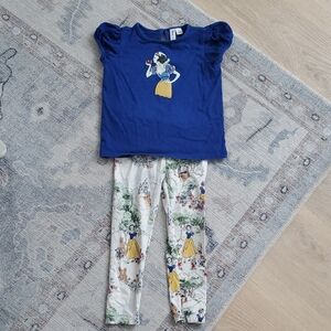Janie and Jack X Disney Girls Snow White Shirt and Pants Matching Outfit Sz4